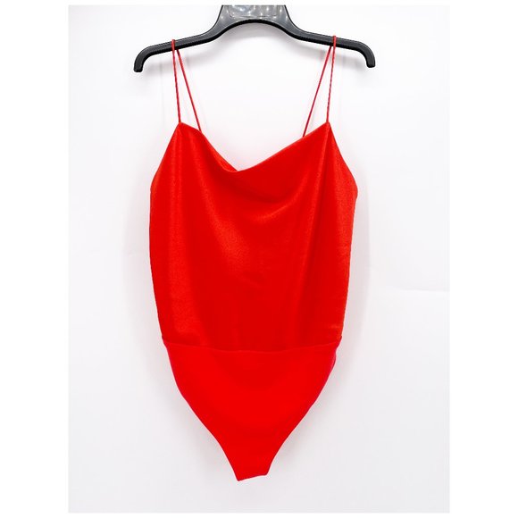 Alice + Olivia Red Satin Bodysuit - Picture 2 of 9